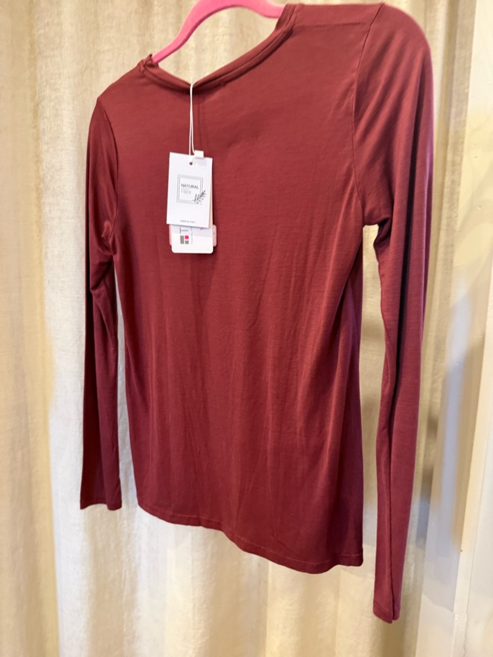 Long Sleeve Women's Jersey Top in Deep Burgundy